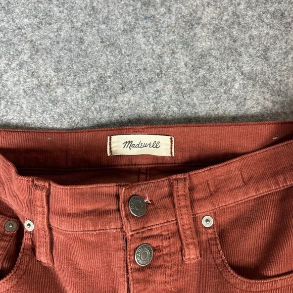 Madewell Jeans Cali Denim Boot Womens 27 Corduroy Red Button Fly Pants - Picture 3 of 11